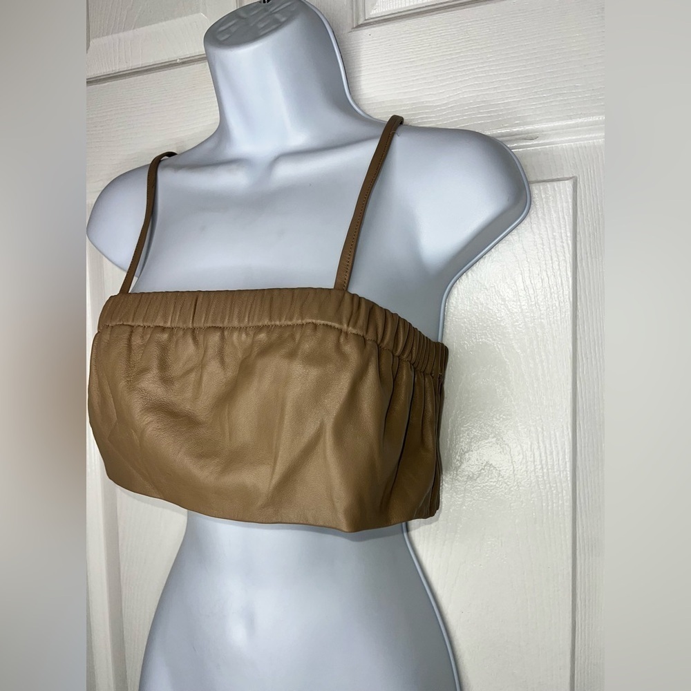 Maryam Nasir Zedeh Women’s 6 Alder Evelyn Crop Top Bralette Tan 100% Leather S - Picture 5 of 16